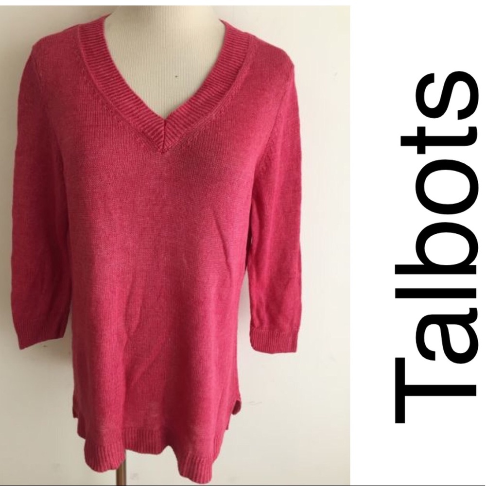 Pink Talbots 100% linen Top